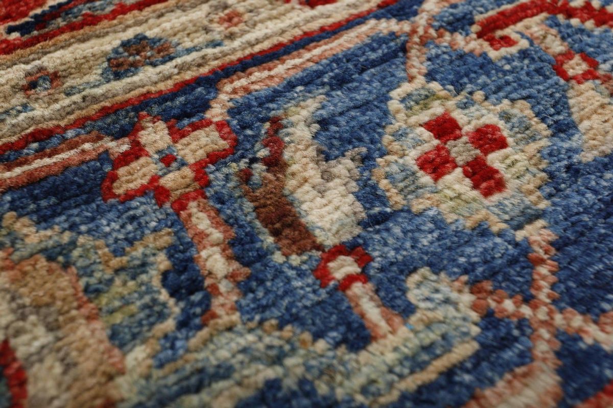 4x6 Navy and Red Anatolian Traditional Rug