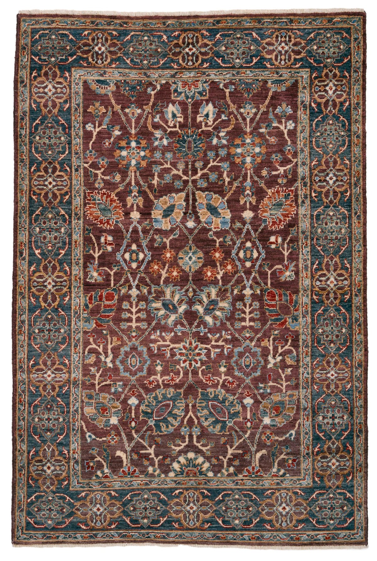 4x6 Brown and Navy Anatolian Traditional Rug
