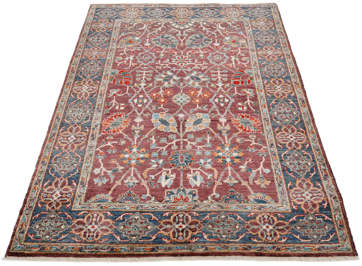 4x6 Brown and Navy Anatolian Traditional Rug