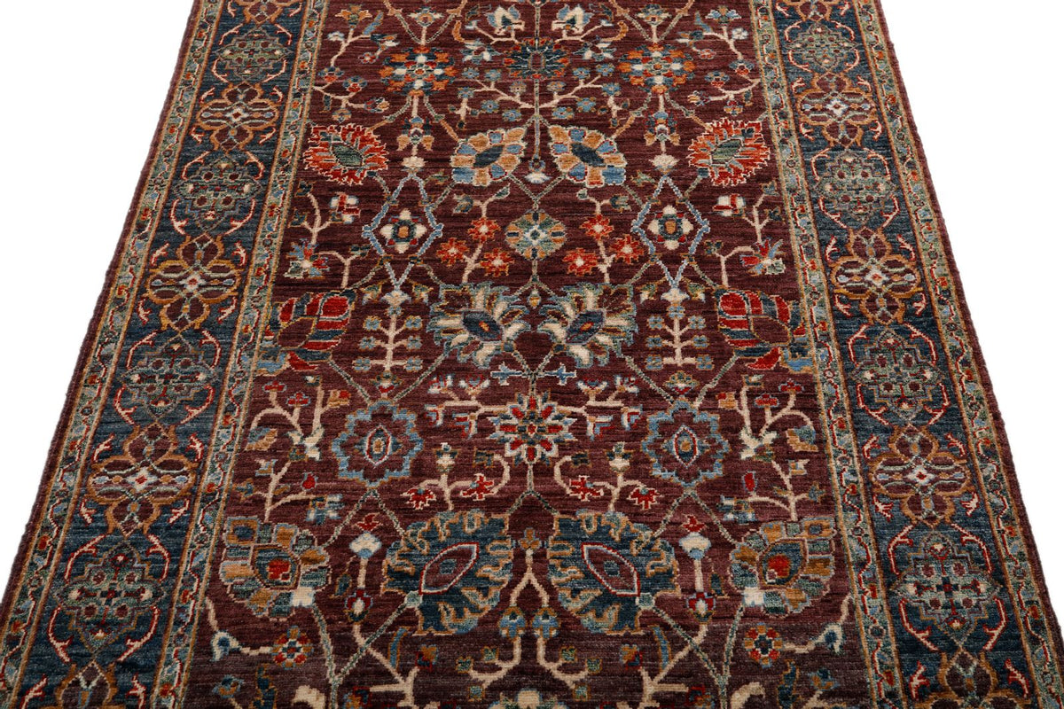 4x6 Brown and Navy Anatolian Traditional Rug