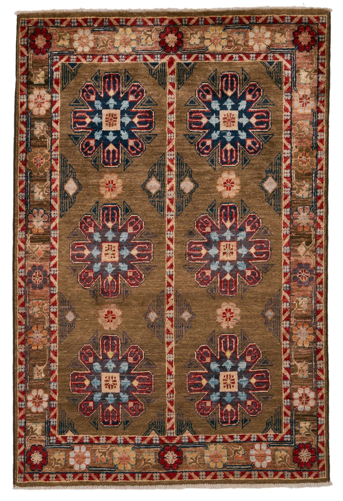 3x5 Brown and Light Camel Anatolian Traditional Rug