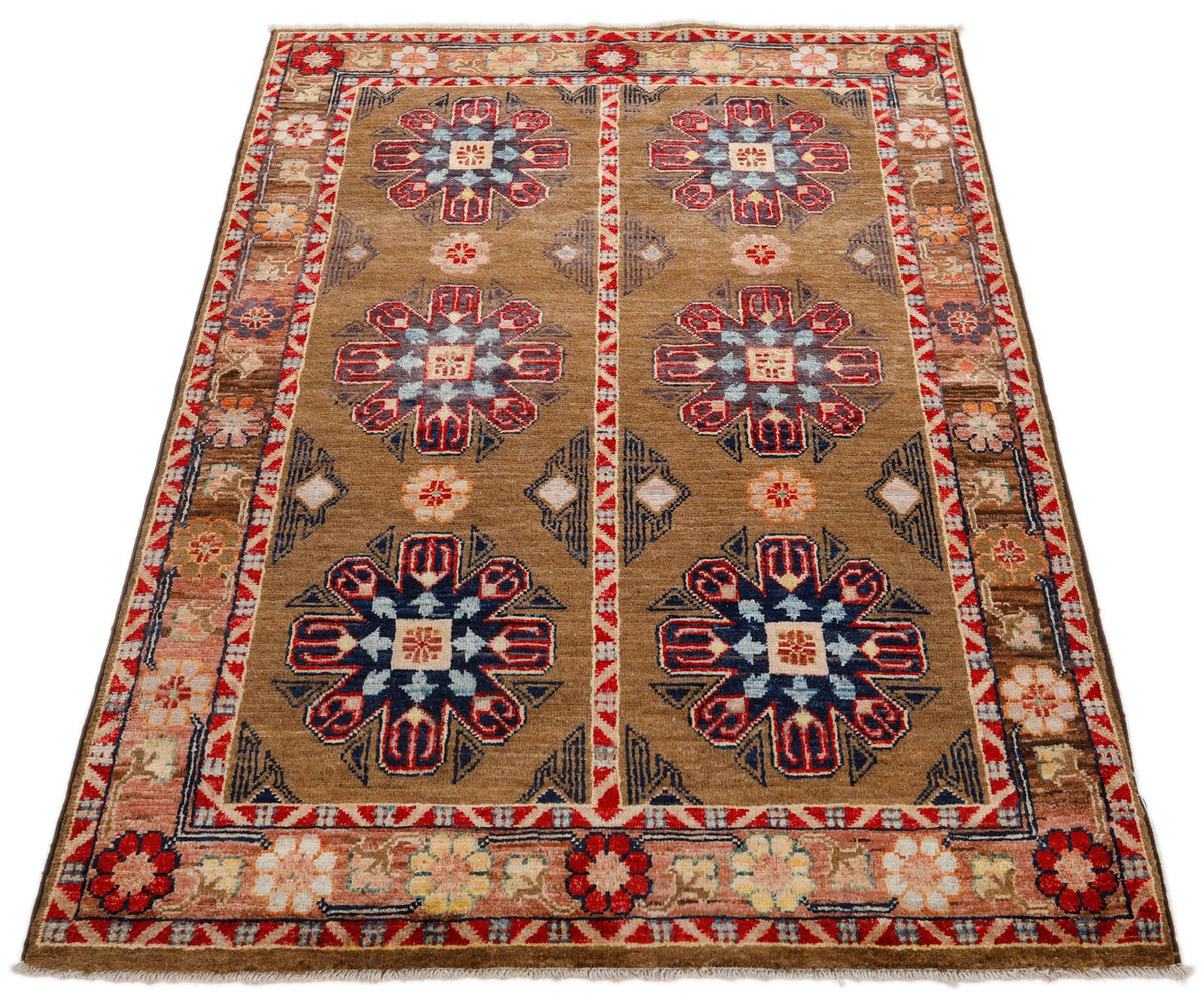 3x5 Brown and Light Camel Anatolian Traditional Rug