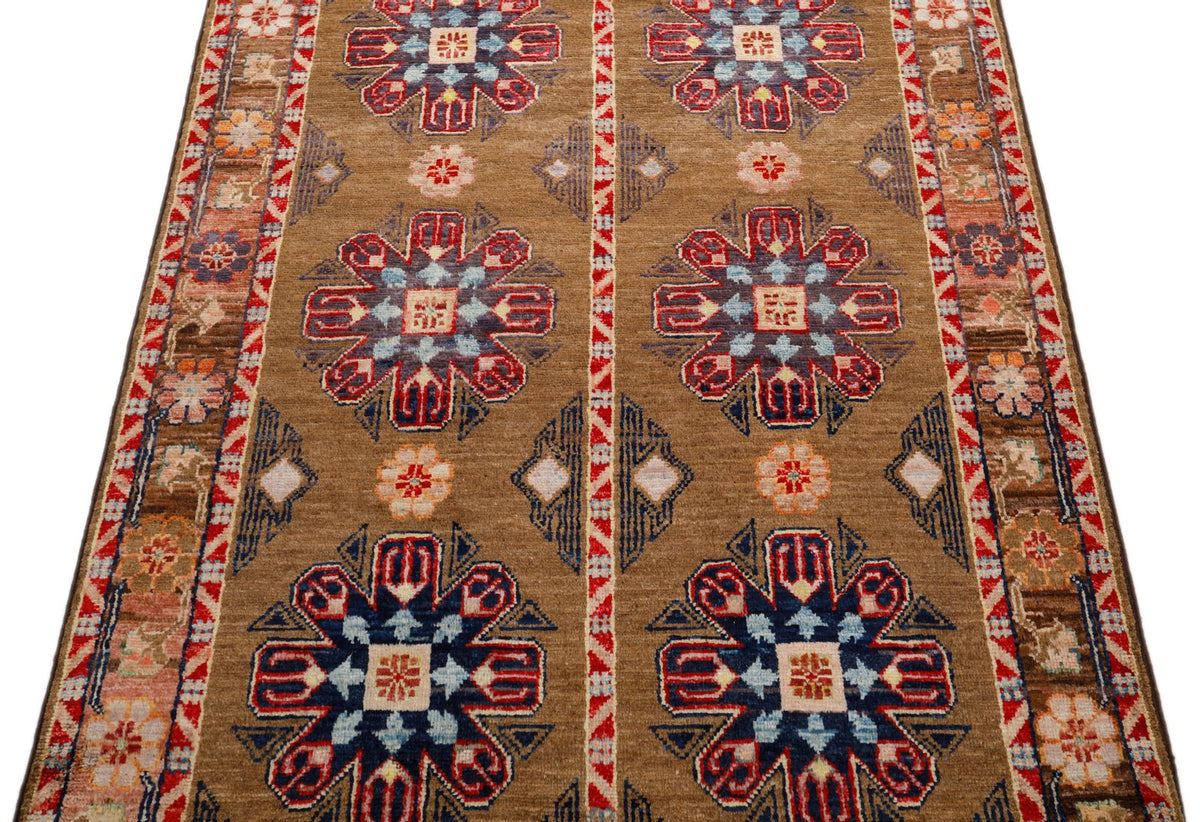 3x5 Brown and Light Camel Anatolian Traditional Rug