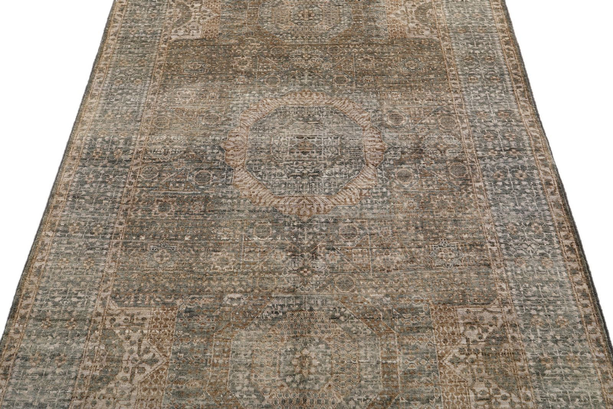 4x6 Light Camel and Light Gray Turkish Tribal Rug