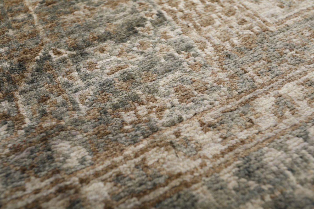4x6 Light Camel and Light Gray Turkish Tribal Rug