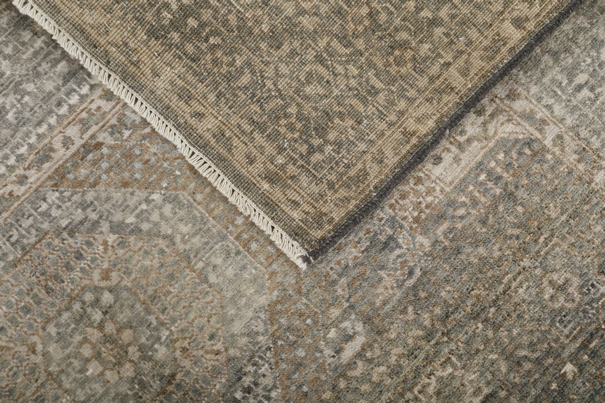 4x6 Light Camel and Light Gray Turkish Tribal Rug