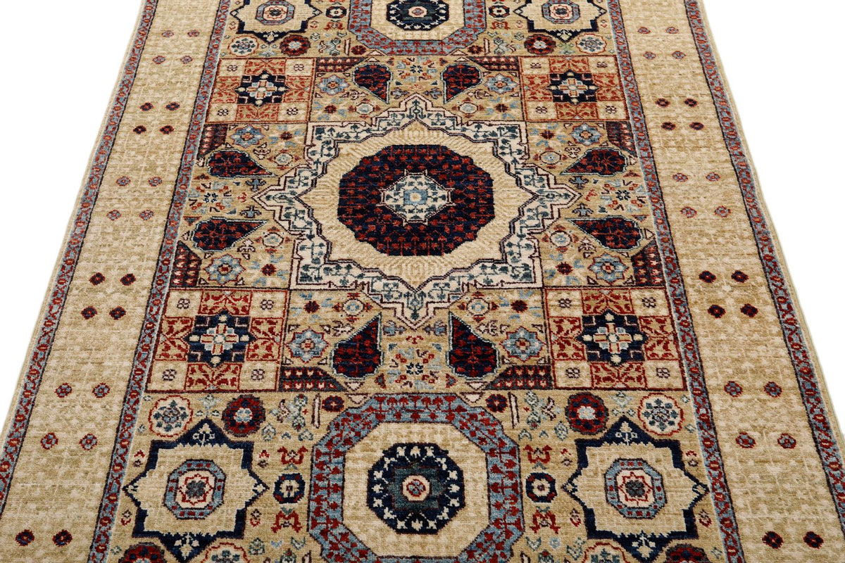 4x6 Olive Green and Ivory Anatolian Traditional Rug