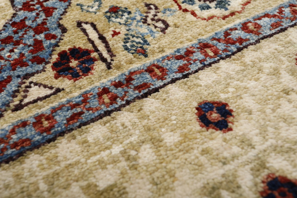 4x6 Olive Green and Ivory Anatolian Traditional Rug