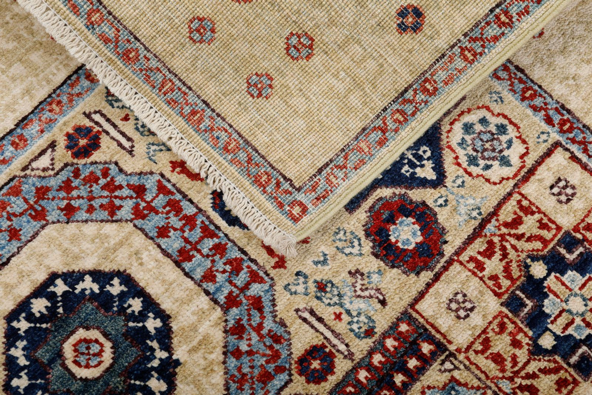 4x6 Olive Green and Ivory Anatolian Traditional Rug