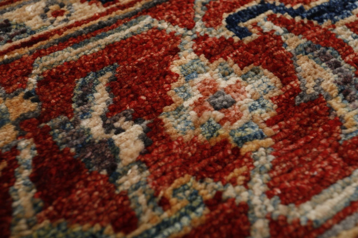 4x6 Navy and Red Anatolian Traditional Rug