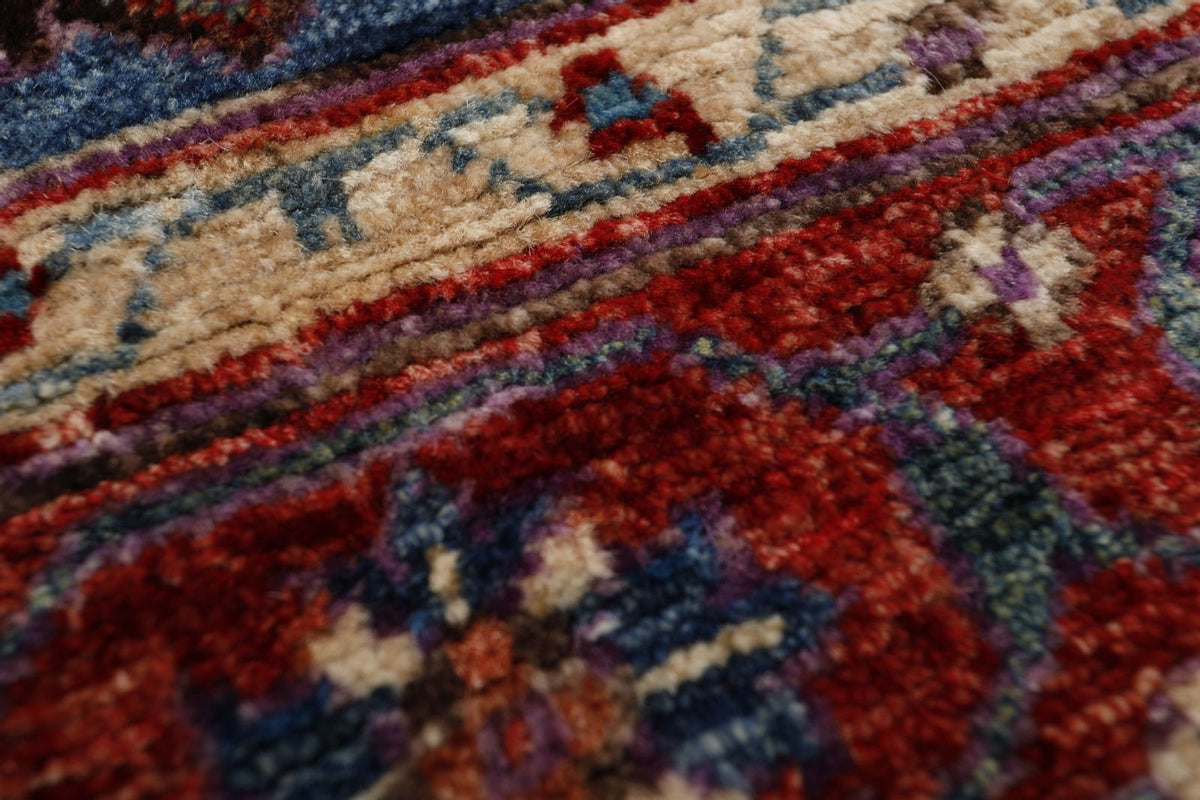 4x6 Blue and Red Anatolian Traditional Rug
