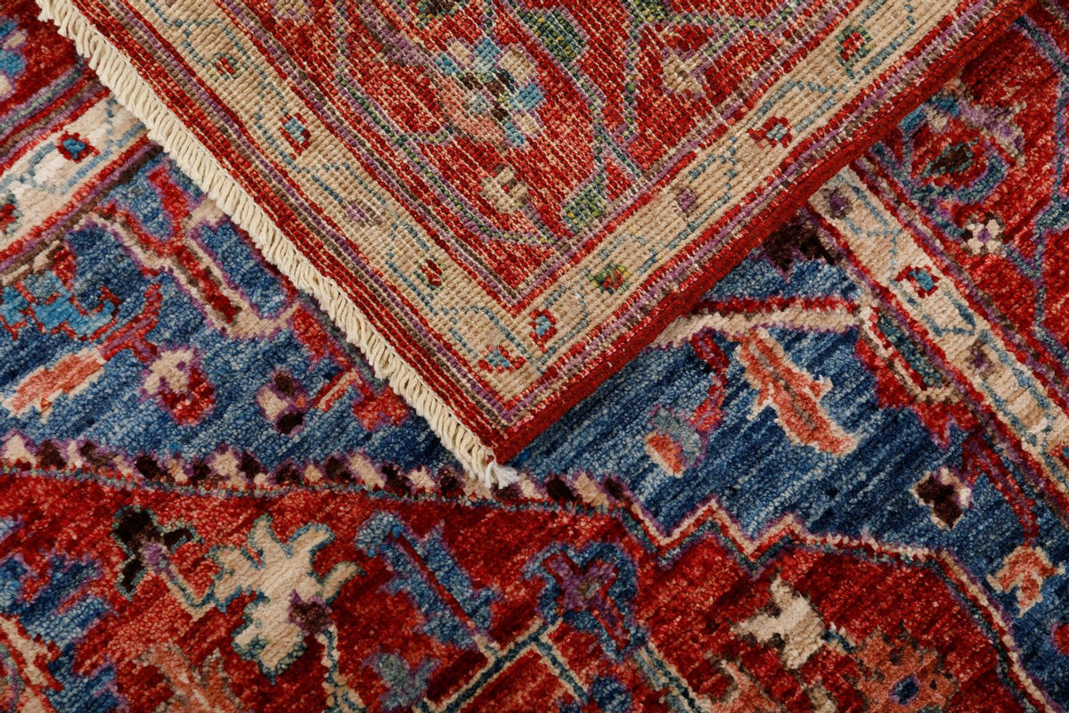 4x6 Blue and Red Anatolian Traditional Rug