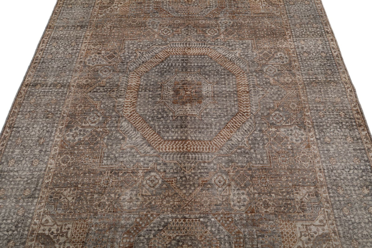 5x7 Light Camel and Light Gray Turkish Tribal Rug