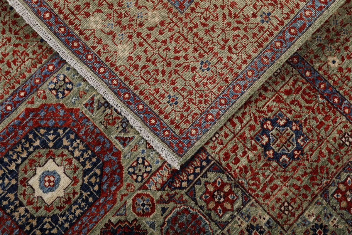 5x7 Pıstachio and Multicolor Turkish Tribal Rug