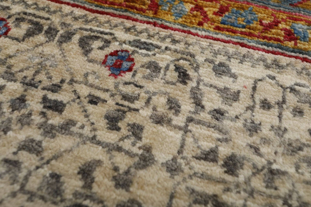 5x7 Light Brown and Ivory Turkish Tribal Rug