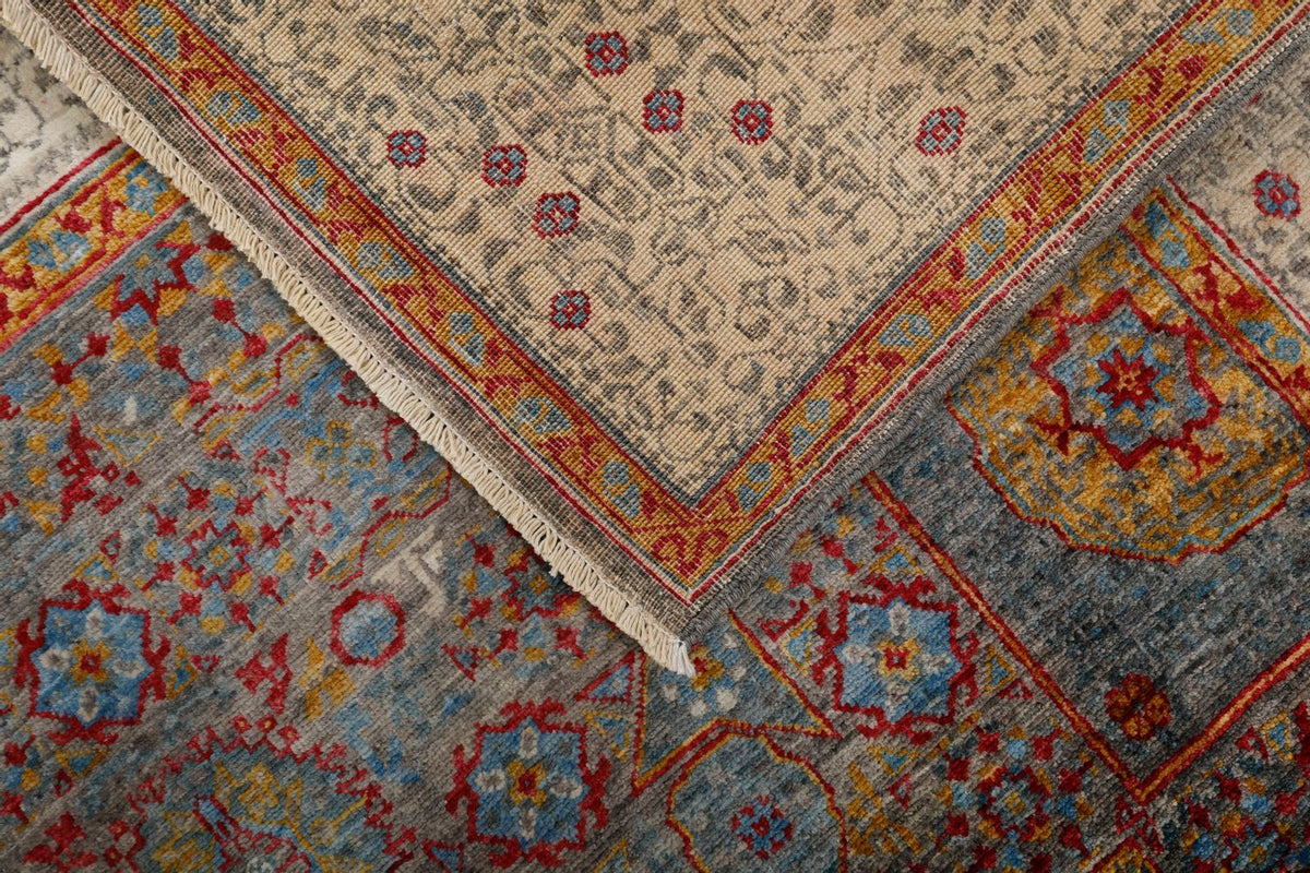 5x7 Light Brown and Ivory Turkish Tribal Rug
