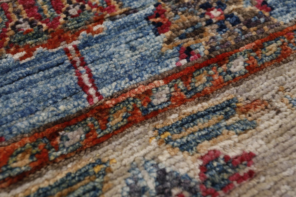 3x10 Light Blue and Ivory Anatolian Traditional Runner