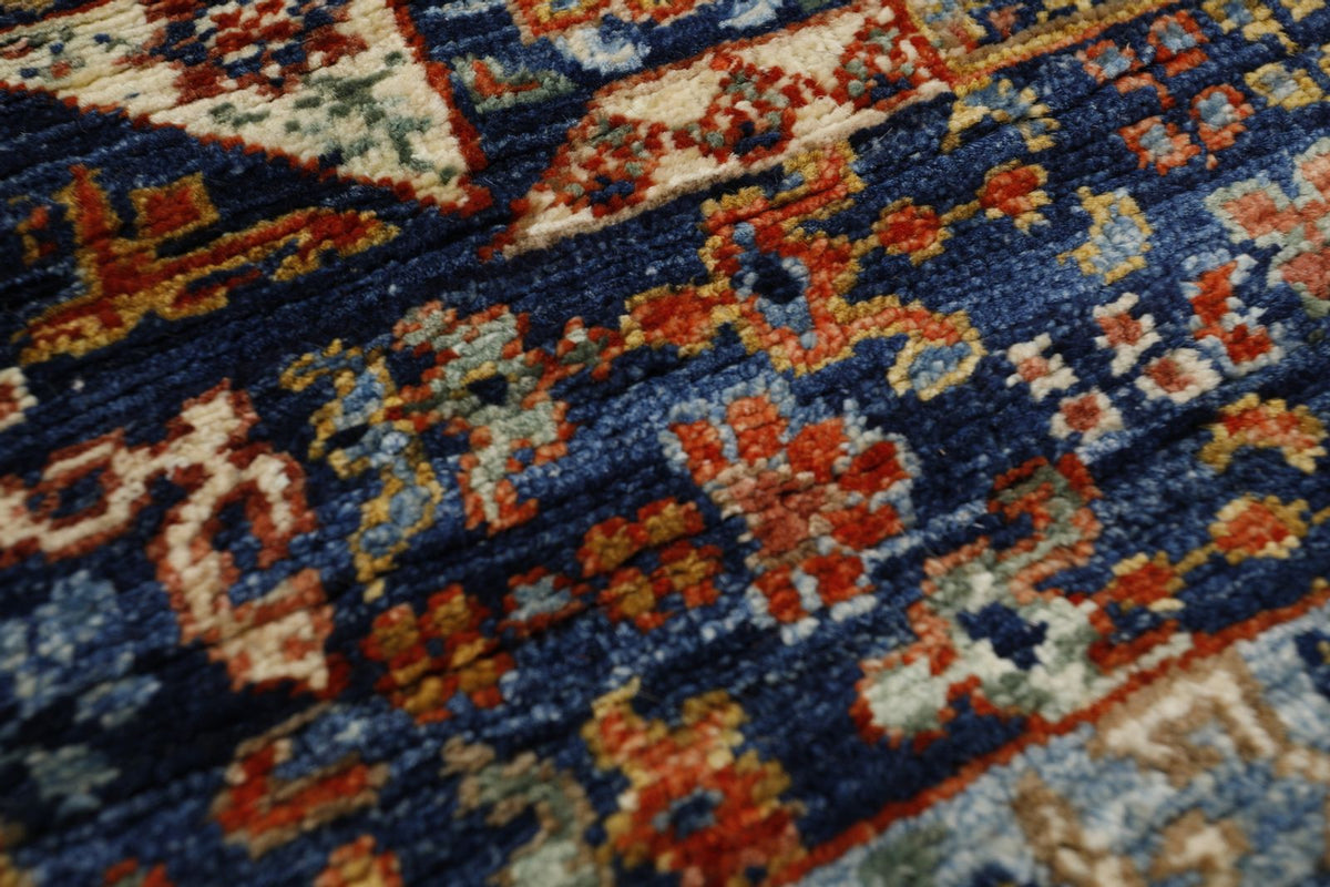 3x14 Navy and Light Blue Turkish Tribal Runner