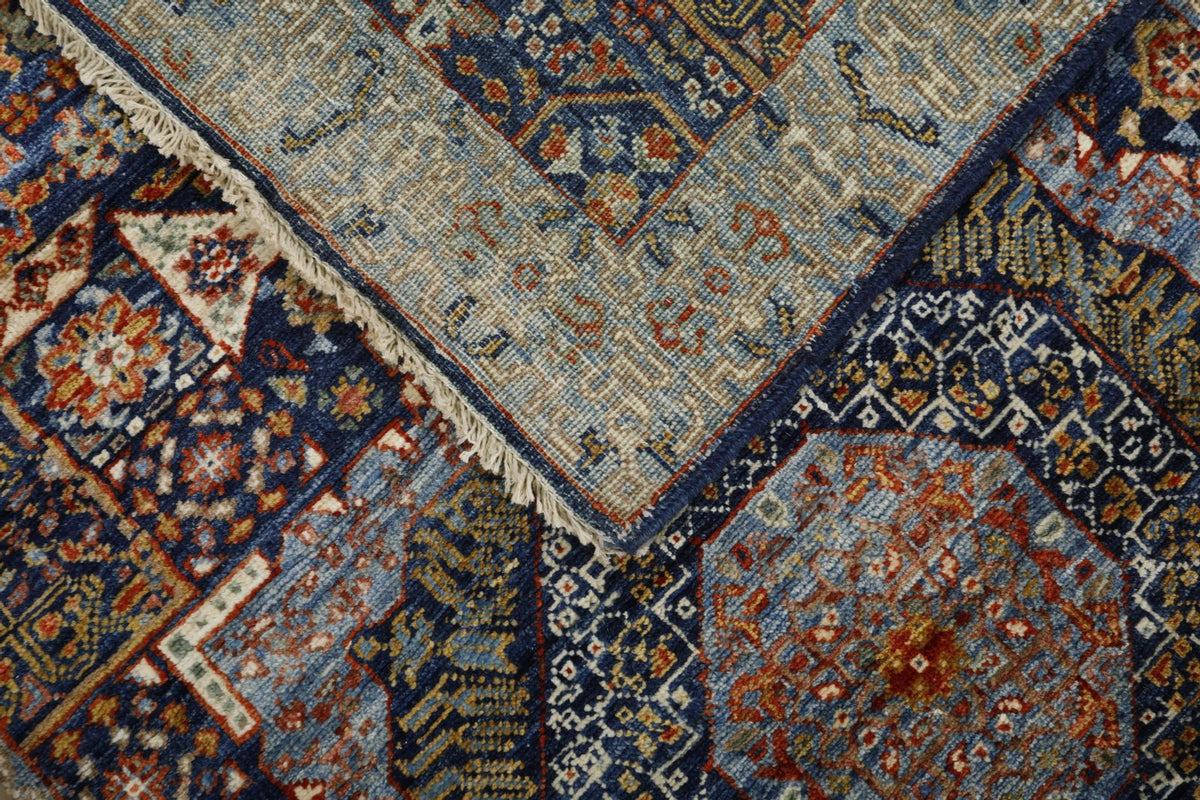 3x14 Navy and Light Blue Turkish Tribal Runner