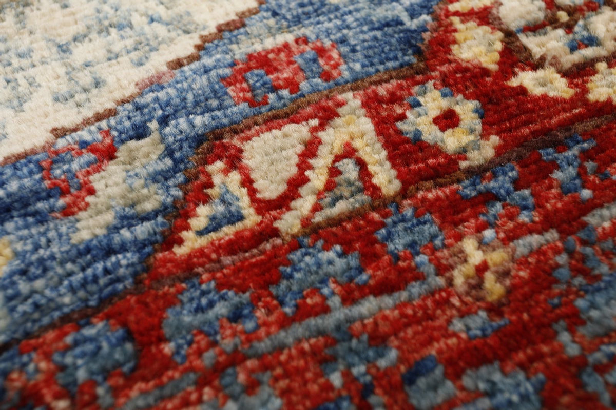 2x18 Red and  Light Blue Turkish Tribal Runner