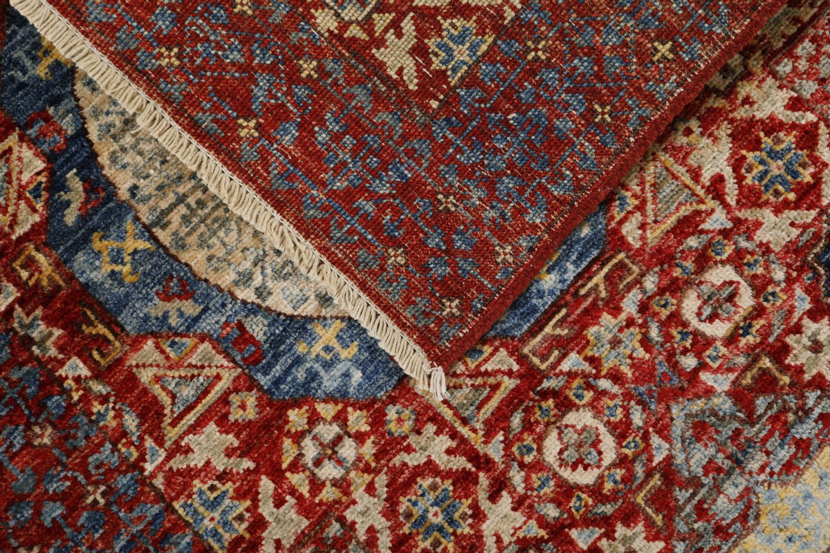 2x18 Red and  Light Blue Turkish Tribal Runner