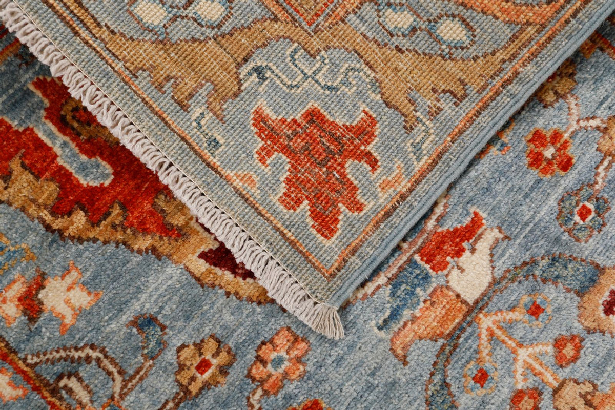 2x31 Light Gray and Multicolor Anatolian Traditional Runner