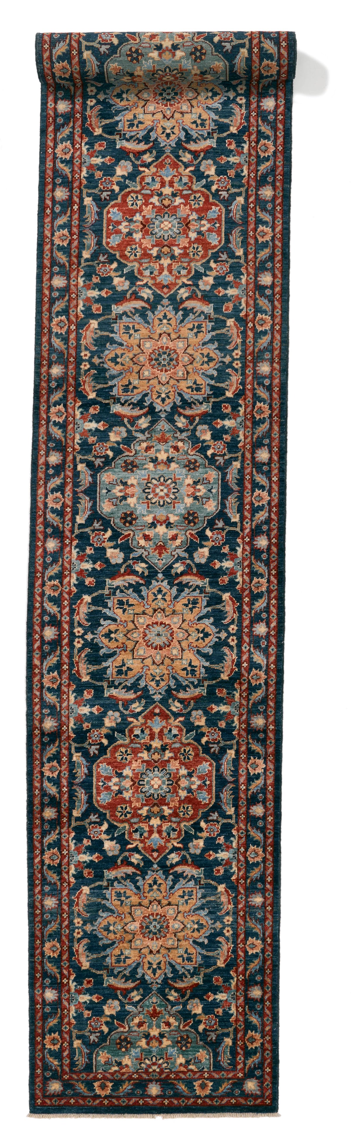 3x19 Navy and Multicolor Anatolian Traditional Runner