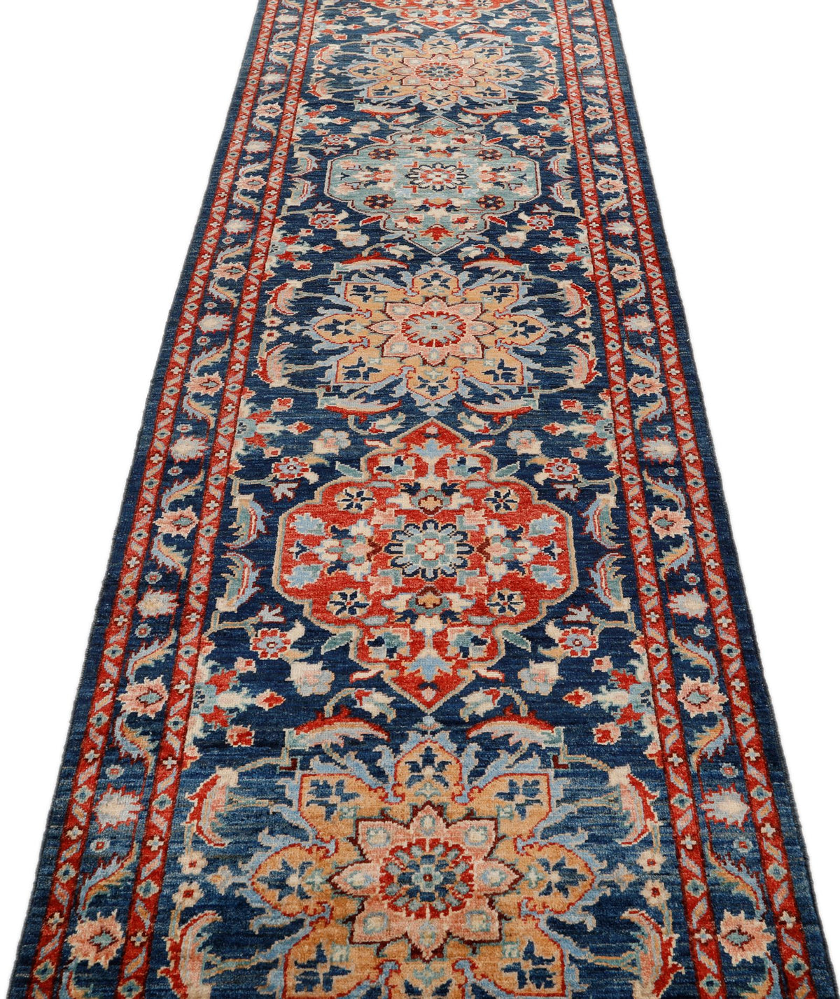 3x19 Navy and Multicolor Anatolian Traditional Runner
