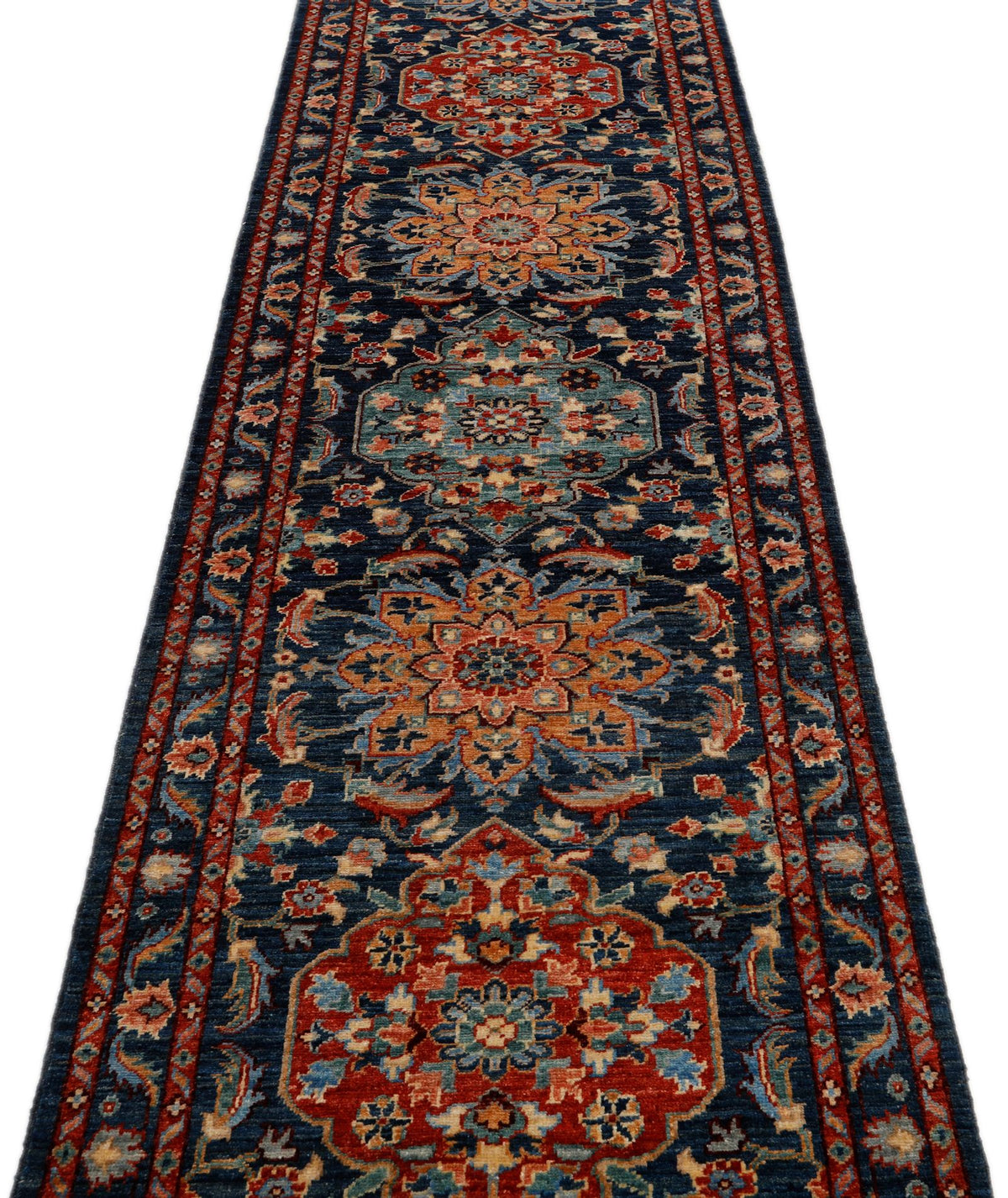 3x19 Navy and Multicolor Anatolian Traditional Runner