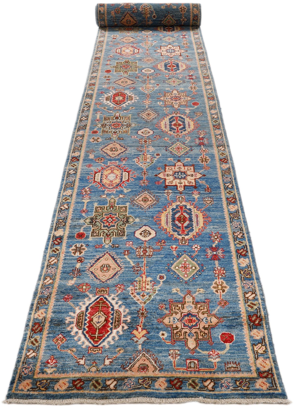 3x22 Blue and Multicolor Anatolian Traditional Runner