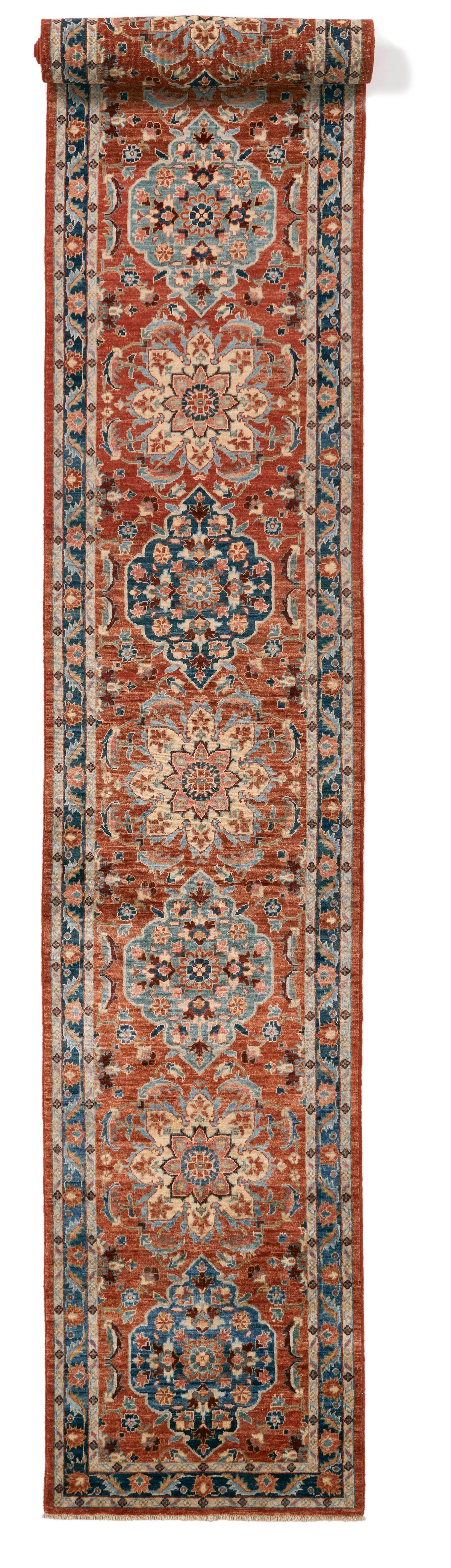 3x21 Rust and Navy Anatolian Traditional Runner
