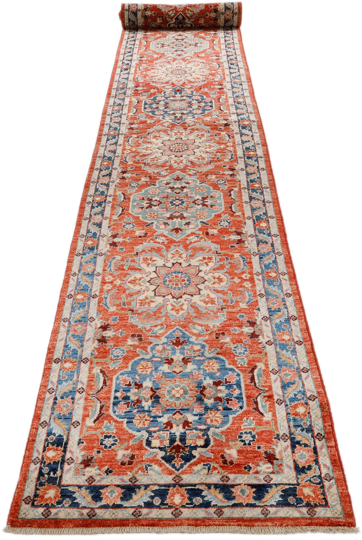 3x21 Rust and Navy Anatolian Traditional Runner