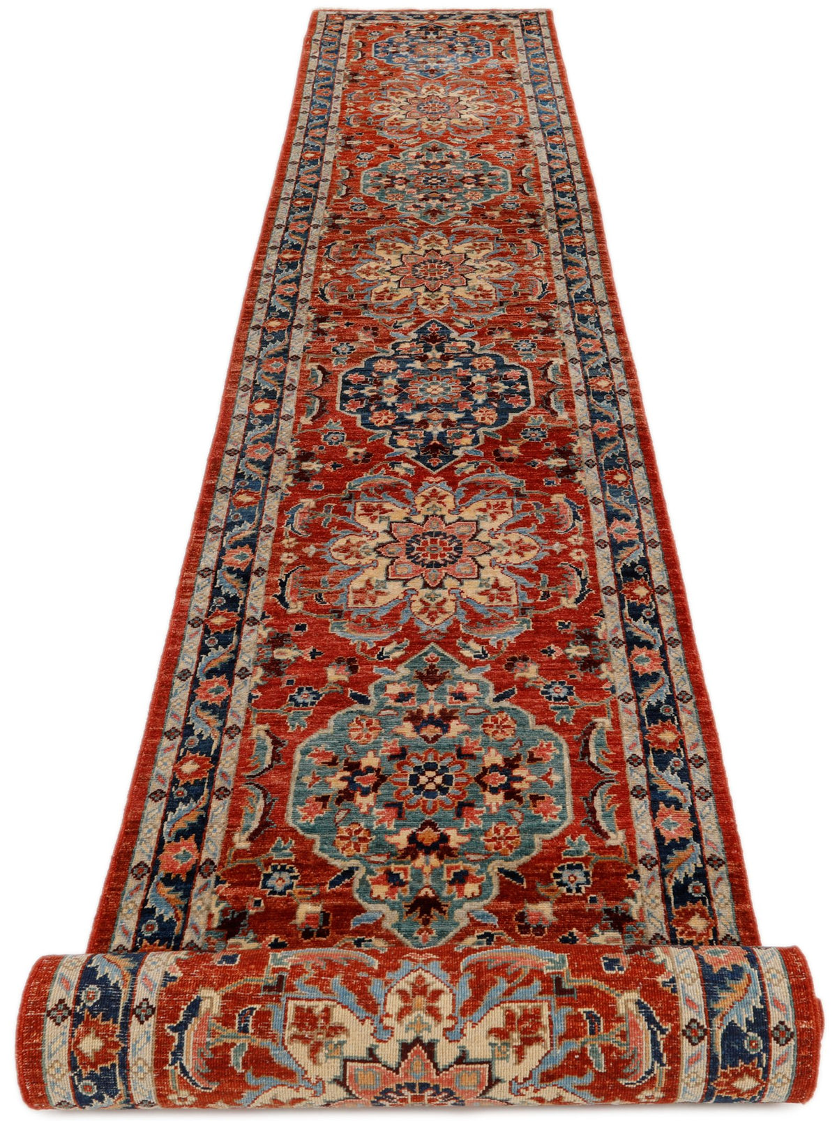 3x21 Rust and Navy Anatolian Traditional Runner