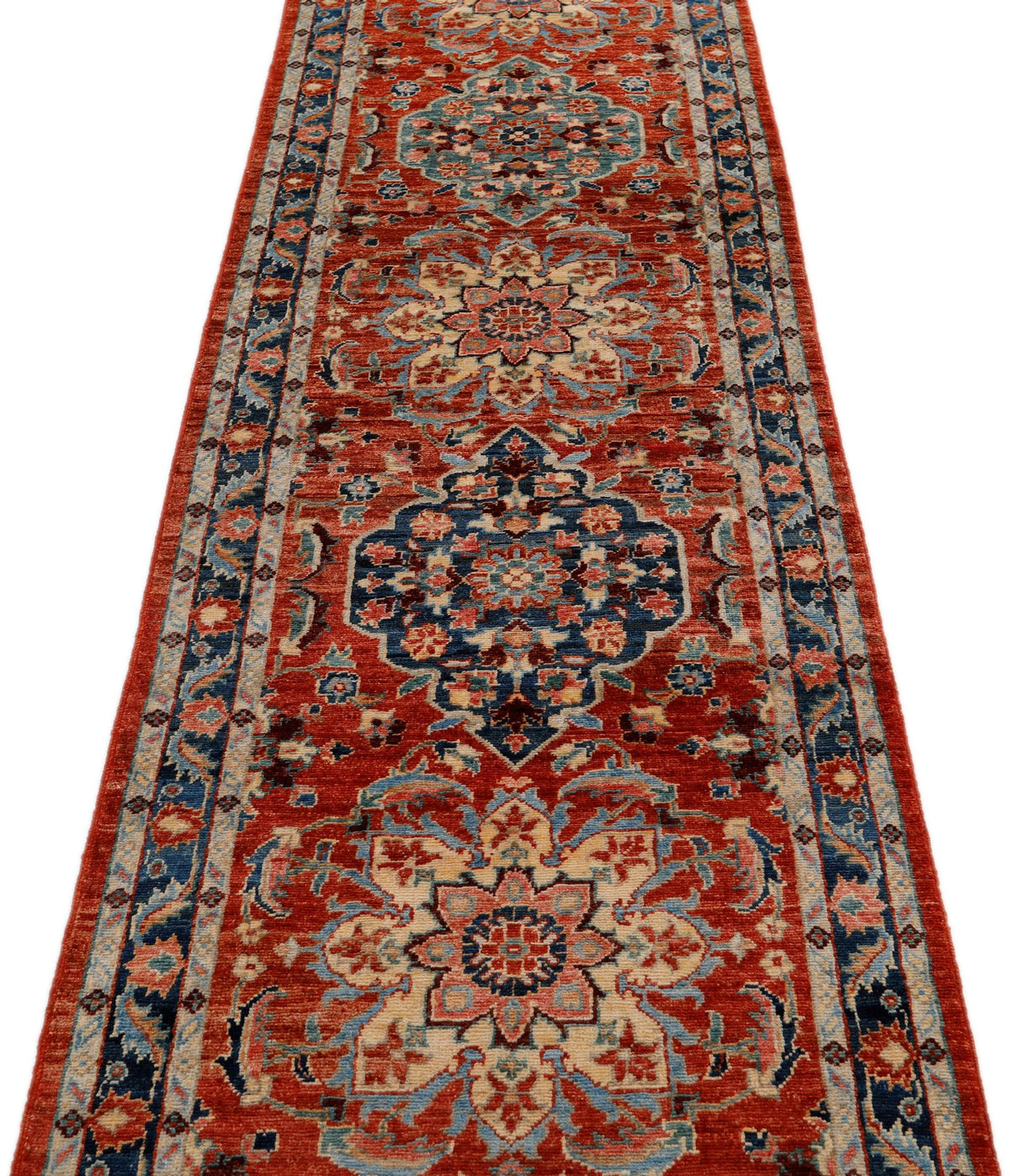 3x21 Rust and Navy Anatolian Traditional Runner