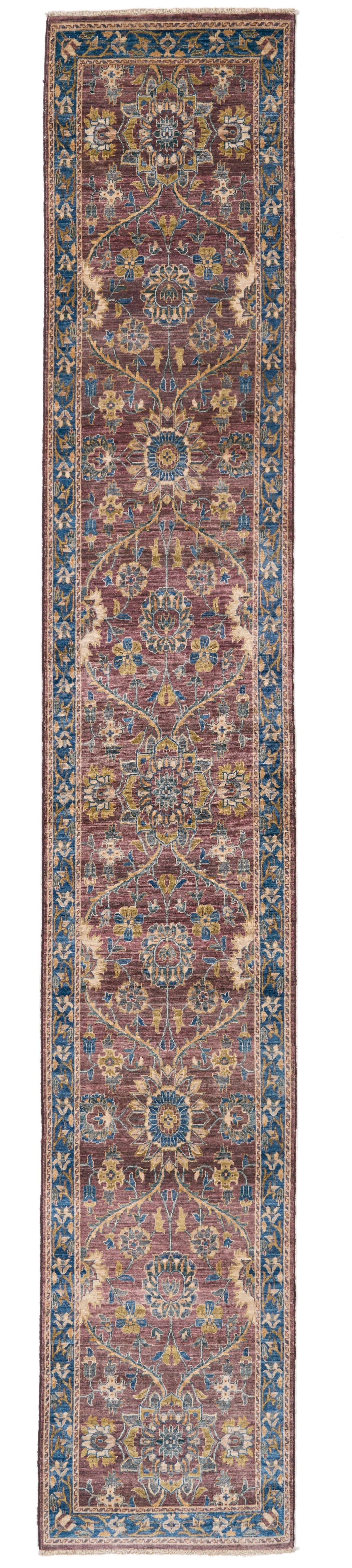 2x14 Light Purple and Light Blue Anatolian Traditional Rug