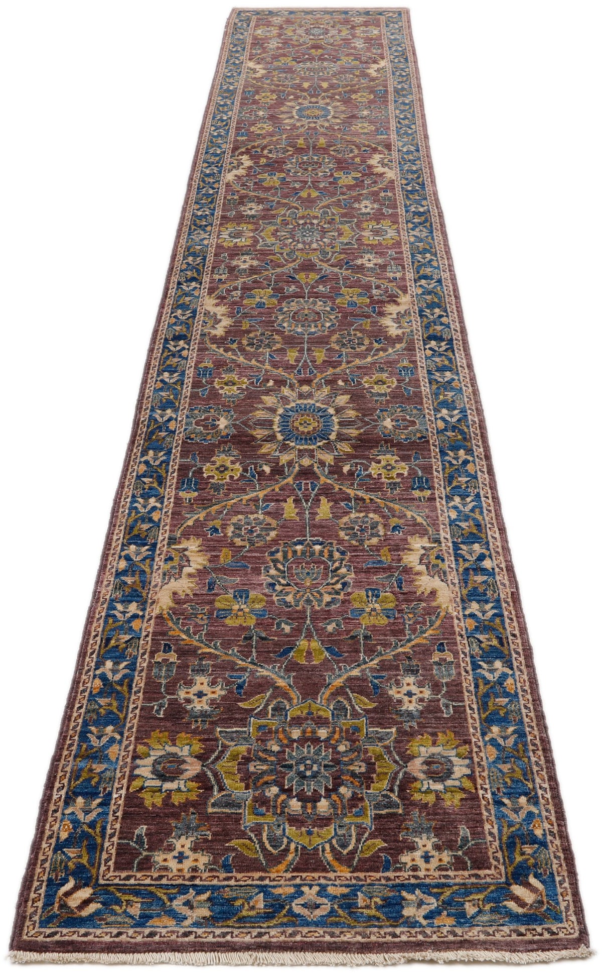 2x14 Light Purple and Light Blue Anatolian Traditional Rug