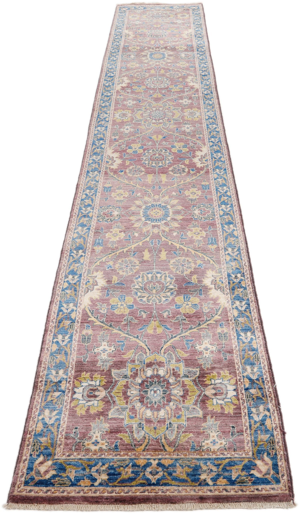 2x14 Light Purple and Light Blue Anatolian Traditional Rug