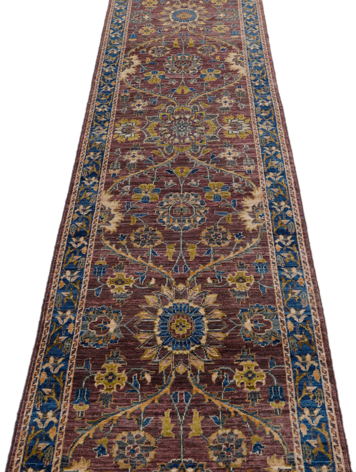 2x14 Light Purple and Light Blue Anatolian Traditional Rug