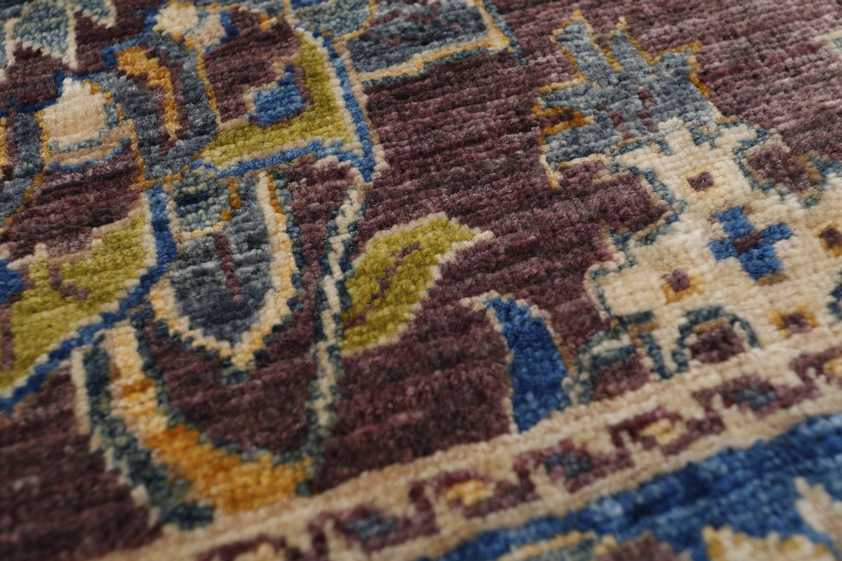 2x14 Light Purple and Light Blue Anatolian Traditional Rug