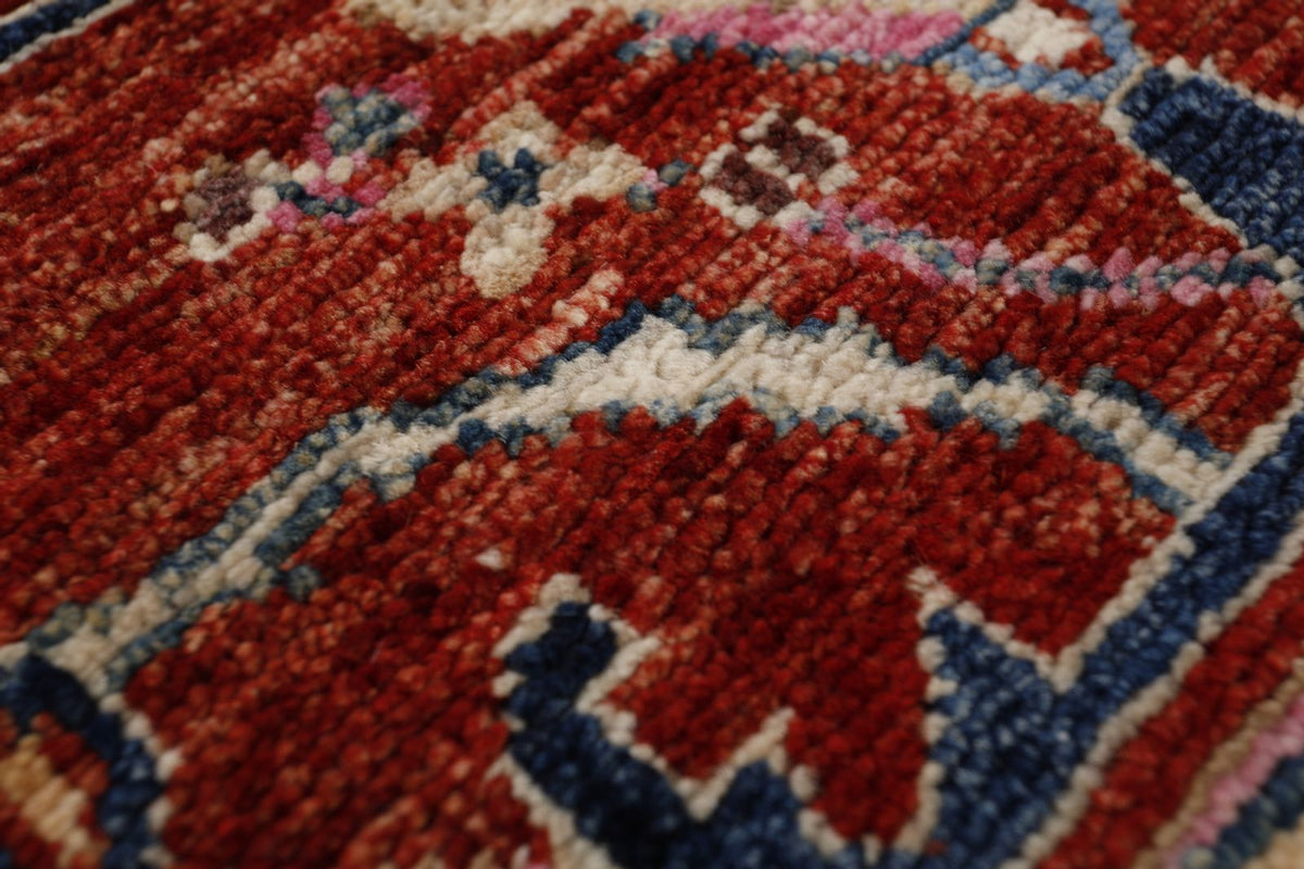 8x10 Navy and Red Anatolian Traditional Rug