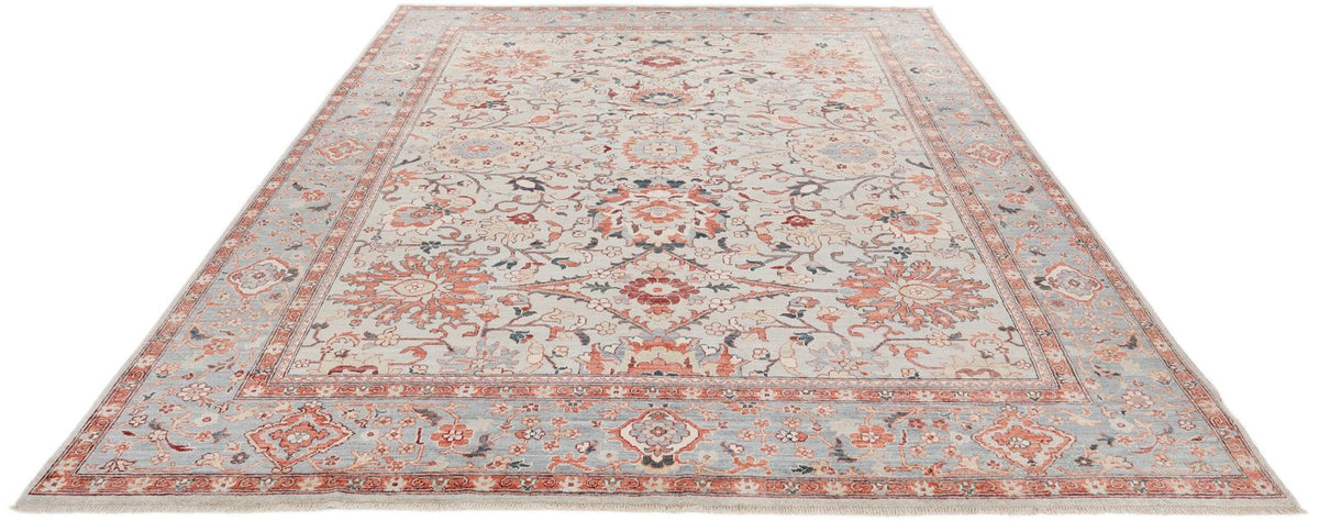 8x10 Light Gray and Light Blue Anatolian Traditional Rug