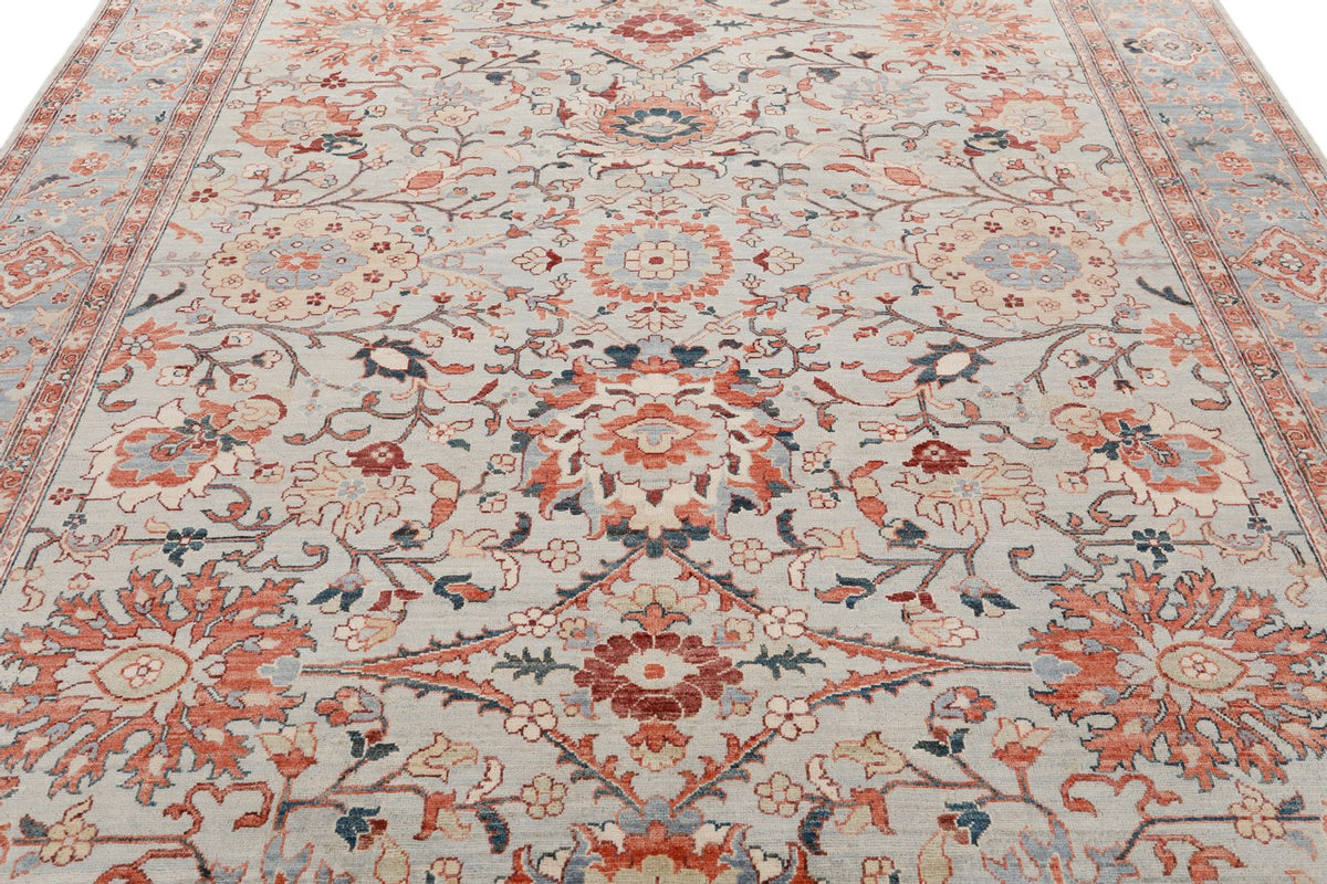 8x10 Light Gray and Light Blue Anatolian Traditional Rug