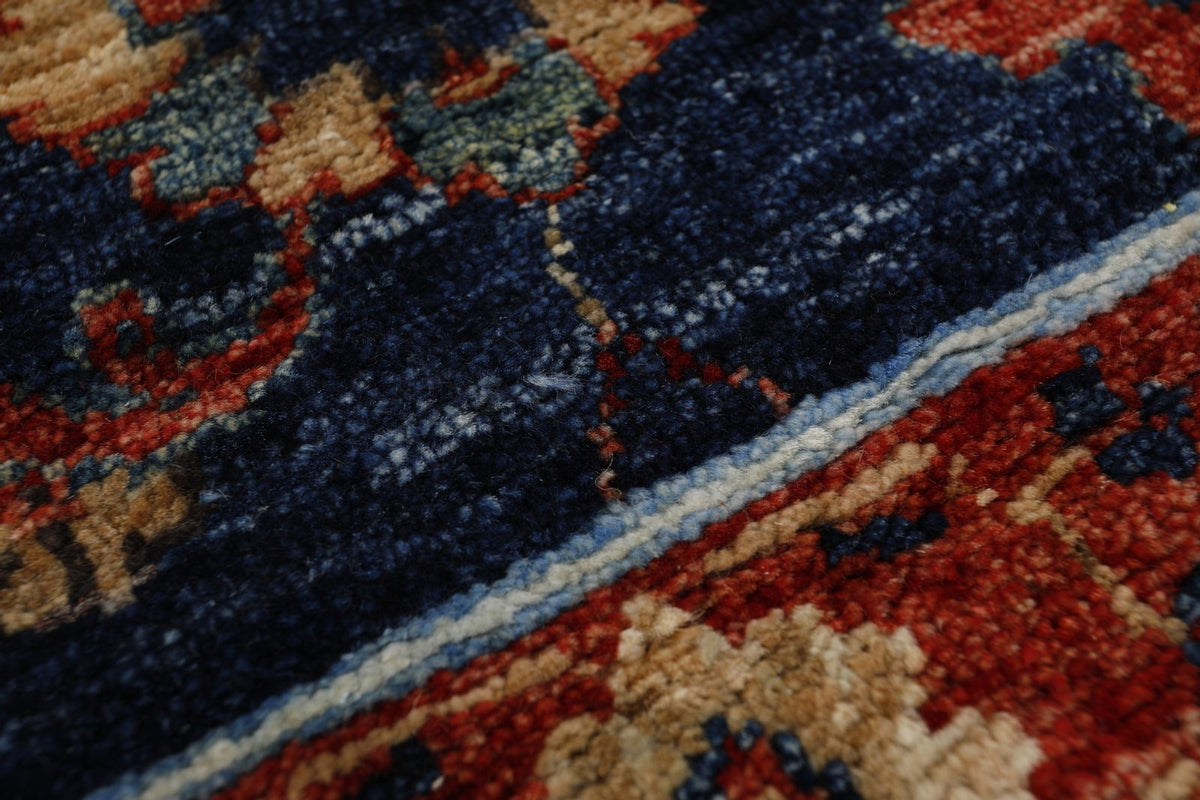8x10 Navy and Red Anatolian Traditional Rug