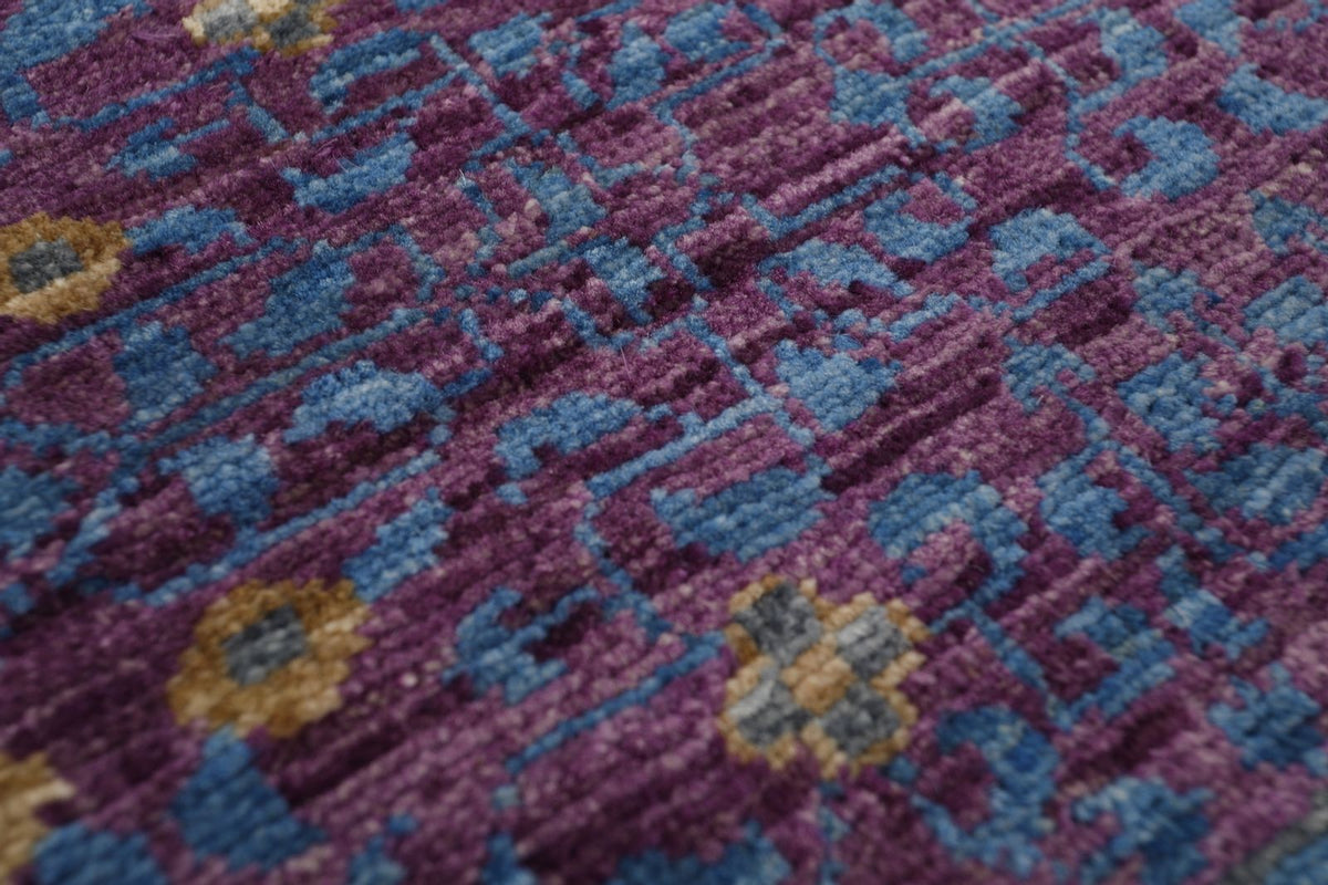 8x10 Gray and Purple Turkish Tribal Rug