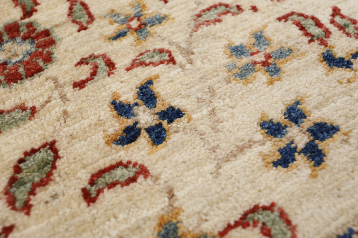 8x10 Light Gray and Ivory Turkish Tribal Rug