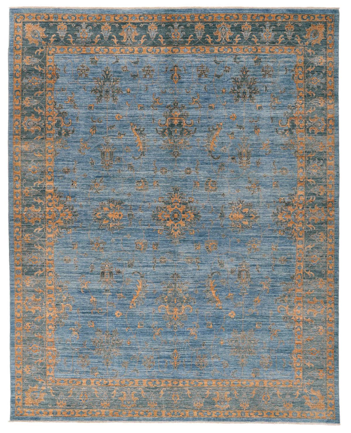 8x10 Blue and Light Blue Anatolian Traditional Rug