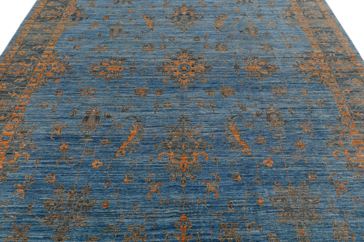 8x10 Blue and Light Blue Anatolian Traditional Rug
