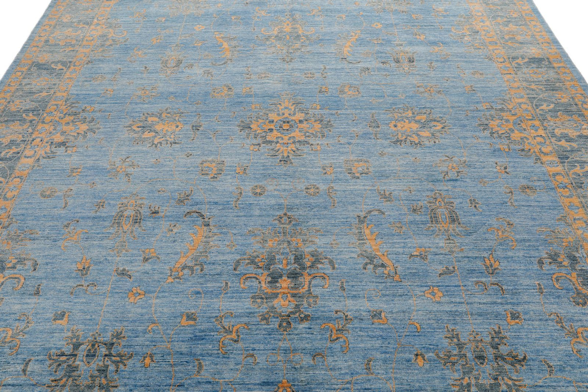 8x10 Blue and Light Blue Anatolian Traditional Rug