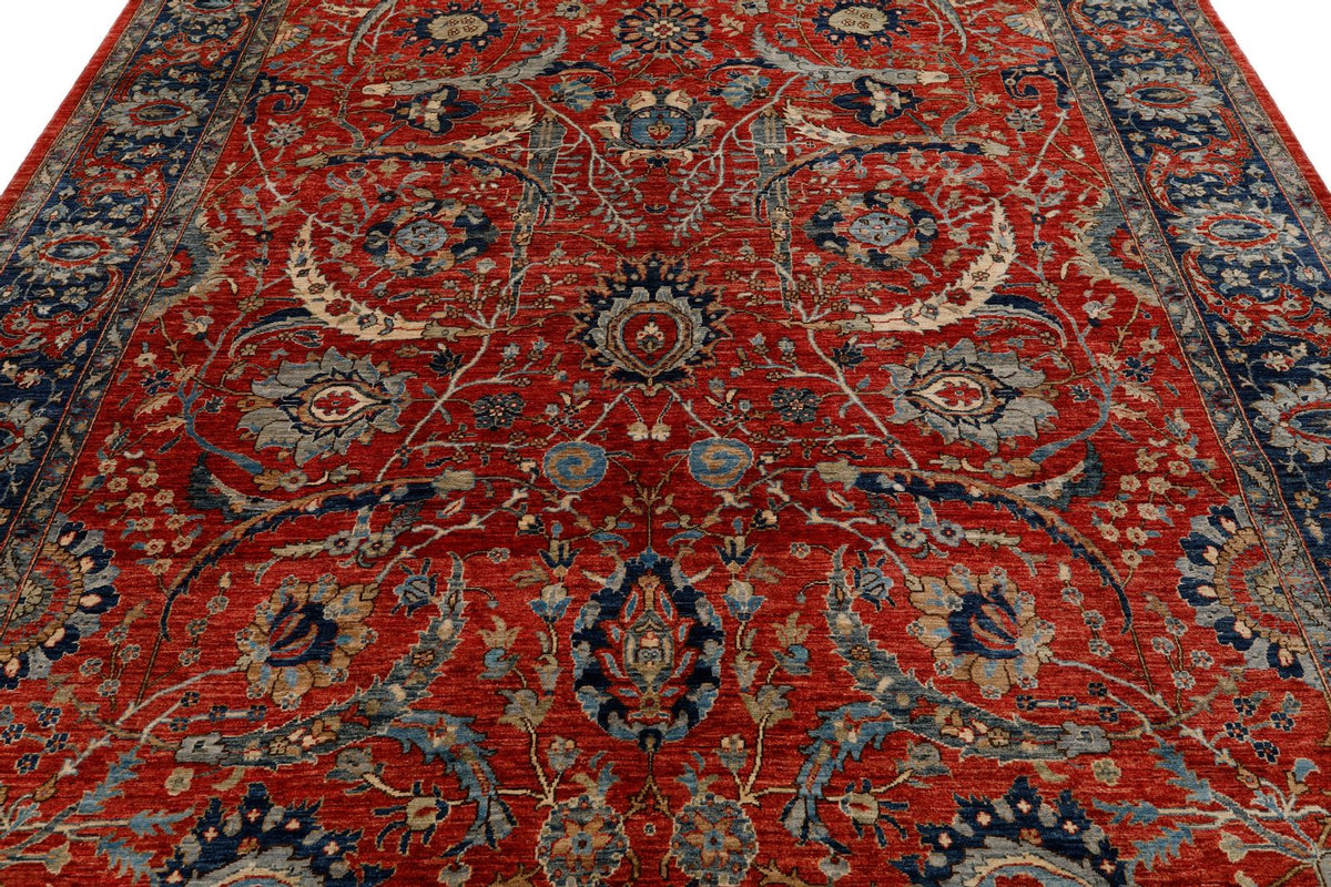 8x10 Red and Navy Anatolian Traditional Rug