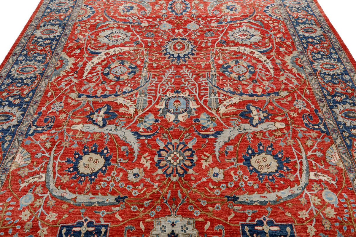 8x10 Red and Navy Anatolian Traditional Rug